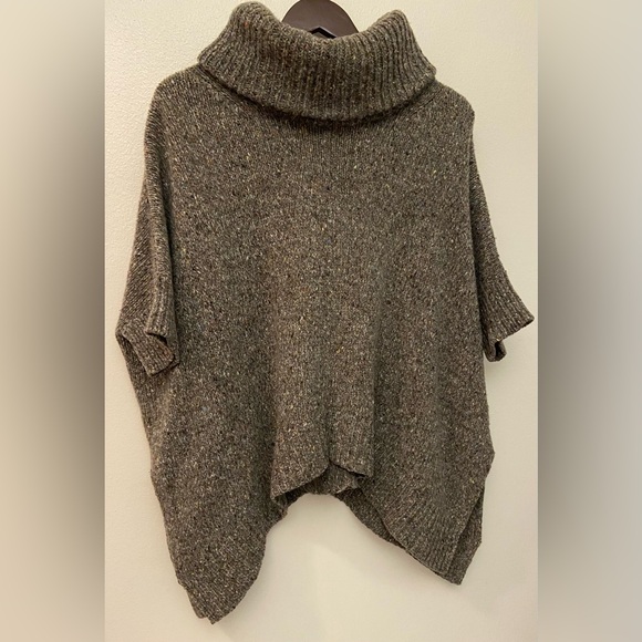 Theory Granito Liesele Turtleneck Poncho Chunky Oversize Sweater Women's Small - Picture 1 of 7